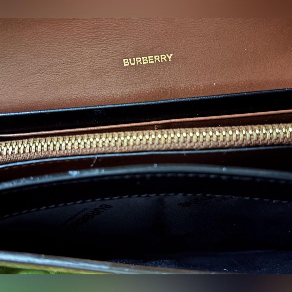 Burberry Authentic Monogram Stripe Brown Coated Canvas Continental Wallet - Picture 10 of 11